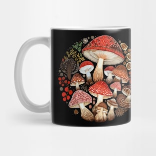 Mosaic Mushroom Pattern Mug